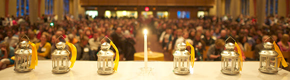 Lanterns in Boe Chapel