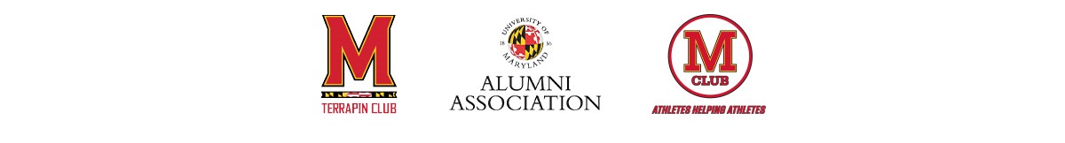 Logos for Terrapin Club, Alumni Association and M Club