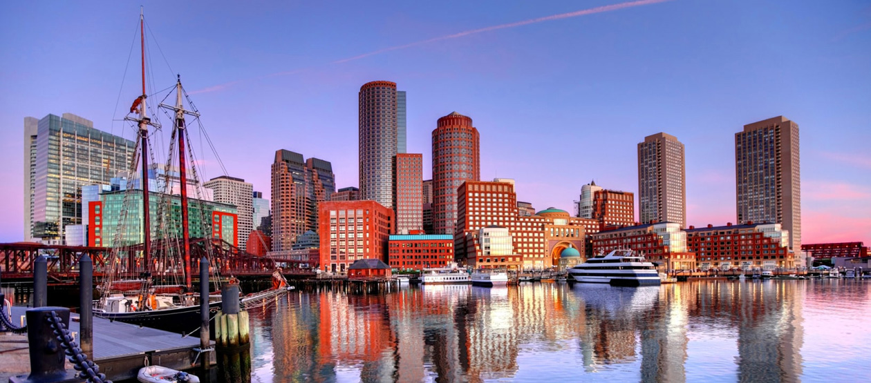 Boston skyline with the bay in the forefront Boston skyline with the bay in the forefront